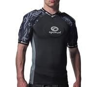 Optimum Word Rugby Approved Razor Protective Top for Adults & Kids - Lightweight Unisex EVA Padded Shirt for Rugby, Breathable Lycra Compression Fit - Black/Silver, Medium