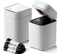 OPTIMUS DESIGN STUDIO Automatic Self Changing Trash Can, Self Sealing Motion Sensor Touchless Kitchen/Bathroom/Office, 4.5Gallon 17L (6-Refill Ring)
