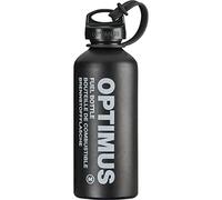 Optimus Fuel Bottle M - 0.6 L Outdoor Tank Bottle for Liquid Fuels, Pressure-Resistant, Ultralight & Robust, Childproof Closure and Safety Loop, Black Edition