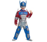 Optimus Prime Costume, Toddlers Muscle Transformer Costumes for Boys, Padded Character Jumpsuit, Toddler Size Medium (3T-4T)