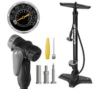 Optio Cycle Floor Bike Pump with Pressure Gauge - Track Pump 11 Bar / 160 PSI | Fast Inflation for Presta & Schrader Valves | Manual Bike Tire Inflator for MTB, Road Bike & E-Bike