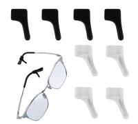 Option 1 Silicone Glasses Ear Grip - 4 Pairs Soft Anti Slip Eyeglass Retainers, Comfortable Sports Temple Tips Sleeve, Universal Fit Eyewear Stay for Sunglasses, Ideal for Active Life or Workplace