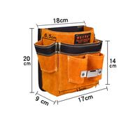 (Option 3) Retro Pouch Hardware Organizer Multipurpose Artificial Leather Portable Tool Bag Holder Waist Pack for Pliers Wrench Woodworking