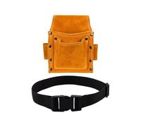 (Option 8 with Belt) Retro Pouch Hardware Organizer Multipurpose Artificial Leather Portable Tool Bag Holder Waist Pack for Pliers Wrench Woodworking