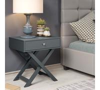 Core Products Options Blue X Leg 1 Drawer Bedside Cabinet Blue, Blue