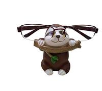 Optipets Novelty Sloth Glasses Holder Specs Stand Spectacles Holder Holds Any Size Reading Glasses Sunglasses Adults Or Kids Brown With Multicoloured Rug Stand Is Weighted