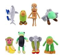 OptiPlay Italian Brainrot Plush, ITALIAN BRAINROT Plush Toy, 8PCS Tralalero Tralala Plushish Character Set, Shark Soft Doll, Stuffed Animals, Gifts for Fans