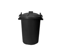 OptiProducts 2 X 90L Heavy Duty Plastic Bins (Black) with Clip Lock Lids