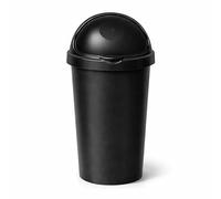 OptiProducts 60L Heavy-duty plastic Bullet trash Bin with flip lid (BLACK) - Ideal for Kitchen, Office & Outdoor Cleaning Needs Ideal for Indoor AND Outdoor.
