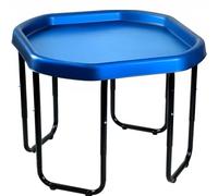 OptiProducts Kids Mixing Play Tray with Height Adjustable Stand (Dark Blue) - Large 100CM Sensory Activity Table for Sand, Water, Mud, Paint & Messy Play | Indoor & Outdoor Learning Play Tray
