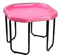 OptiProducts Kids Mixing Play Tray with Height Adjustable Stand (Pink) - Large 100CM Sensory Activity Table for Sand, Water, Mud, Paint & Messy Play | Indoor & Outdoor Learning Play Tray