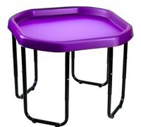 OptiProducts Kids Mixing Play Tray with Height Adjustable Stand (Purple) - Large 100CM Sensory Activity Table for Sand, Water, Mud, Paint & Messy Play | Indoor & Outdoor Learning Play Tray
