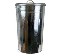 OptiProducts® Metal Bins Small Medium Large Extra Large 15L 50L 60L 90L 110L Litre Metal Galvanised Home Garden Bin Leaves Paper Wood Rubbish Dustbin Made Storage Unit in U. K. (110 Liter)