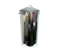 OptiProducts® Metal Bins Small Medium Large Extra Large 15L 50L 60L 90L 110L Litre Metal Galvanised Home Garden Bin Leaves Paper Wood Rubbish Dustbin Made Storage Unit in U. K. (50 Liter)