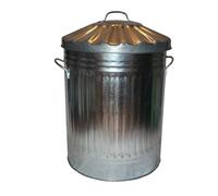 OptiProducts® Metal Bins Small Medium Large Extra Large 15L 50L 60L 90L 110L Litre Metal Galvanised Home Garden Bin Leaves Paper Wood Rubbish Dustbin Made Storage Unit in U. K. (60 Liter)