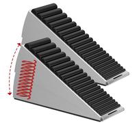 Optish 2 Pack Heavy Duty Door Stopper, Adjustable Spring Large Stopper, 3 Inches High Tall Wedge Stoppers for Bottom of Door, Door Stop Suits Any Heavy Door