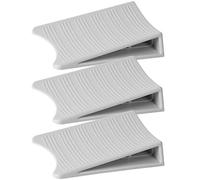 Optish Original Patented Door Stoppers for Bottom of Door, Non Slip Rubber Doors Stop, Doors Wedge for Carpet, Hardwood and Tile (3 Pack, Grey)