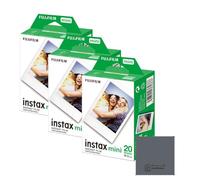 OptiSwipe Fujifilm Mini Film: 60 Photos Total, (10 Sheets x 6) - Multipack for Fujifilm Instant Cameras Bundle