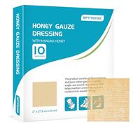 OPTITEKNIK Manuka Honey Gauze Dressings 5 x 5 cm Manuka Honey Dressings for Cuts, Burns and Burns - Pack of 10