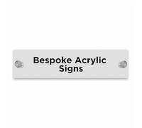 OptiV Clear Acrylic Bespoke Sign - 250 x 60mm - Customizable Text, 5mm Thick Clear Acrylic with Silver Standoff Fixings for Personalized, Professional Signage - Ideal for Offices & Businesses