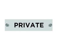 OptiV Clear Acrylic Private Sign by ViroDisplay® - 250 x 60mm - 5mm Thick - Durable Reverse Printing - Silver Stand-Off Fixings for Modern Offices & Spaces