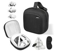 OPTOLSON Hard Carrying Case Compatible with Meta Quest 3S/Quest 3/Quest 2/Vision Pro, Portable VR Gaming Headset and Touch Controllers Case with Lens Protector, for Travel and Home Storage (Black)