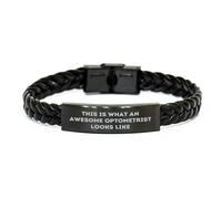 Optometrist Gifts, Interlaced Leather Wristbands, Funny Quotes - 'This Is What An Awesome Optometrist Looks Like' - Gifts from Family to Optometrist on Father's Day
