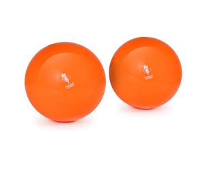 OPTP Franklin Method Smooth Ball Set - Adjustable Firmness, Orange, 4" Pair | Massage roller ball set for back & neck massage, gentle muscle relief for sensitive soft tissue, latex free, Made in Italy