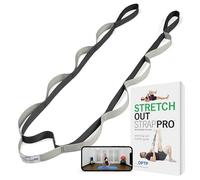 OPTP Stretch Out Strap PRO with Stretching Exercise Book 11 Loops Stretch Strap for Yoga and Pilates Physiotherapy Strap for Leg and Knee Recovery Made in the USA