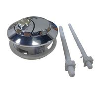 OPTPB-58AB Dual Flushing Toilet Push Button Spare Parts, Satin Chrome Toilet Parts with 2.28inch(58mm) Hole in the Toilet Tank Lid.The rod is 4.3 inches long