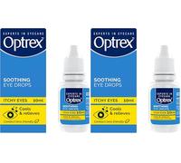 Optrex Itchy Eyes, Double Action Soothing Eye Drops, 10ml, Soothes & Protects, Cools and Relieves, Gets to Work Instantly, On The Go Relief (Pack of 2)