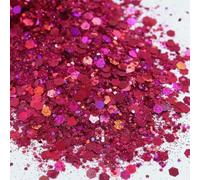 Optxzn 10G Loose Bulk Chunky Nail Glitter Holographic Silver Hexagon Sequin Powder Decoration for Epoxy Resin DIY Nails