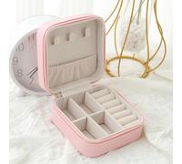 Optxzn 1pcs Single Layer Storage Box Ladies Travel Leather Jewelry Box Classic Black Pure White Fashion Pink Storage Box