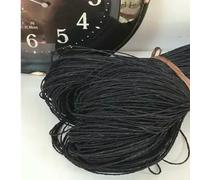Optxzn 500g 2ply Natural Straw Raffia Yarn Medium Thin for Hand Knitting Crochet Hats Bags Diy Paper Cotton Grass Thread Soft Black