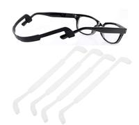OPUGIT 4 Pack Anti-Slip Glasses Strap, Silicone Soft Eyewear Retainer Eyeglasses Holder, Eyeglass Strap For Kid Men Women Sports,L(26cm),4 White