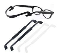 OPUGIT 4 Pack Anti-Slip Glasses Strap, Silicone Soft Eyewear Retainer Eyeglasses Holder, Eyeglass Strap For Kid Men Women Sports,L(26cm),2 Black/2 White