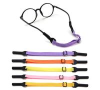 OPUGIT 5Pcs Adjustable Eyeglasses Strap, No Tail Spectacle Straps, Kid's Eyewear Holder Strap For Glasses, Sunglasses,Multicolor2