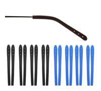 OPUGIT 8 Pairs Eyeglass Temple End Tips Anti-Slip Soft Silicone Replacement Temple Tube Sleeve Glasses Retainers for Thin Metal Eyeglass Legs,Black/Blue