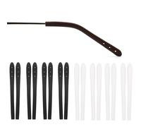 OPUGIT 8 Pairs Eyeglass Temple End Tips Anti-Slip Soft Silicone Replacement Temple Tube Sleeve Glasses Retainers for Thin Metal Eyeglass Legs,Black/Clear