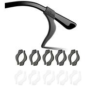 OPUGIT Eyeglass Ear Grip,Silicone Ear Hook, 10 Pairs Soft Comfortable Anti-slip Holder, Eyewear Retainers for Glasses Sunglasses,Black/Clear
