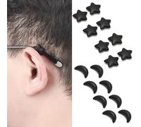 OPUGIT Eyeglass Ear Grips, Silicone Eyeglasses Temple Tips Sleeve Retainer Anti Slip Holder For Glasses,Sunglasses,8 Pairs,Black