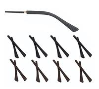 OPUGIT Eyeglass Replacement Temples, Silicone Eyeglass End Tips Ear Sock Pieces Tube Sleeve for Thin Metal Eyeglass Legs, 8 Pairs,Black/Brown