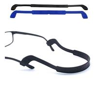 OPUGIT Glasses Strap Anti-Slip Silicone Eyeglass Strap Eyewear Retainers Sports Elastic Soft Sunglass Cord Holder for Men Women,2PCS,Black/Blue, One Size