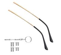 OPUGIT Metal Glasses Replacement Temple, Eyeglass Arms Legs Replacement, Glasses Repair Kit Universal Eyeglasses Replacement, DIY Temples for Glasses with Screws(1 Pair,Gold)