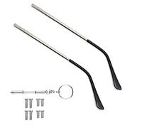 OPUGIT Metal Glasses Replacement Temple, Eyeglass Arms Legs Replacement, Glasses Repair Kit Universal Eyeglasses Replacement, DIY Temples for Glasses with Screws(1 Pair,Silver)