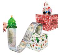OPUHOHR 2 Pack Christmas Money Box for Cash Gift Pull, Surprise Money Holder for Kids Adults with 60Pcs Transparent Bags, Fun Ways to Give Cash As A Gift for Your Loved Ones