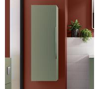 Opula Fluted Wall Hung Green Tall Bathroom Cabinet 1200 x 400mm