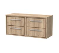 Opula Lille Bleached Oak Wall Hung Bathroom Vanity Unit 1200mm