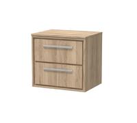 Opula Lille Bleached Oak Wall Hung Bathroom Vanity Unit 600mm