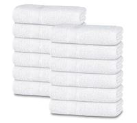 Opulent Dreams 100% Egyptian Cotton Towel Sets - Soft, Absorbent, Quick-Dry - Includes Bath Sheets, Bath Towels, Hand Towels, Flannels - Luxuriously Easy to Wash (White, Face Towel (Pack of 12))
